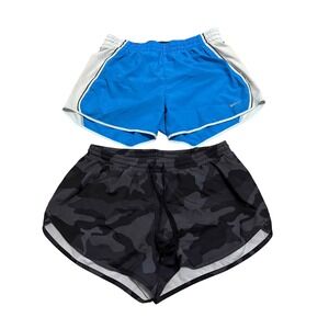 2 Women's Running Athletic Shorts‎ Nike Dri Fit Blue, Old Navy Camo shorts Sz S